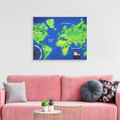 Wereldkaart Canvas Afdruk (Insitu (Woonkamer))