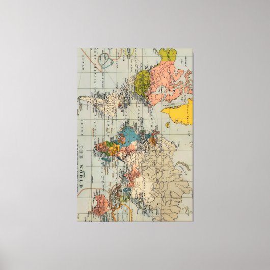  wereldkaart canvas afdruk (Voorkant)