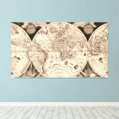  Wereldkaart Canvas Afdruk (Insitu (Houten vloer))