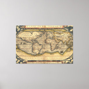  Wereldkaart Canvas Afdruk