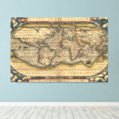 Wereldkaart Canvas Afdruk (Insitu (Houten vloer))