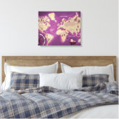 Wereldkaart Canvas Afdruk (Insitu (Slaapkamer))