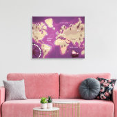 Wereldkaart Canvas Afdruk (Insitu (Woonkamer))