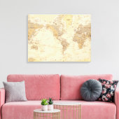 Wereldkaart Canvas Afdruk (Insitu (Woonkamer))