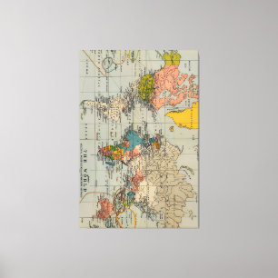 wereldkaart canvas afdruk