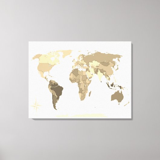 Wereldkaart Canvas Afdruk (Voorkant)