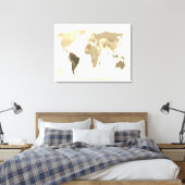 Wereldkaart Canvas Afdruk (Insitu (Slaapkamer))