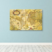  Wereldkaart Canvas Afdruk (Insitu (Houten vloer))