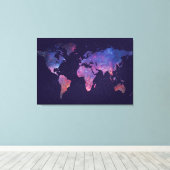 Wereldkaart Canvas Afdruk (Insitu (Houten vloer))