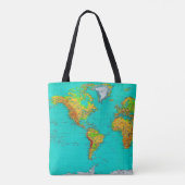 WERELDKAART - CANVAS TAS (Achterkant)