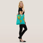 WERELDKAART - CANVAS TAS (Op model)