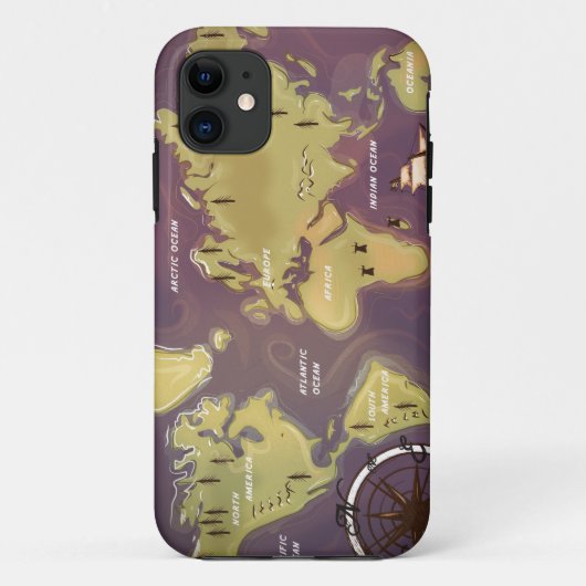 Wereldkaart Case-Mate iPhone Case (Achterkant)