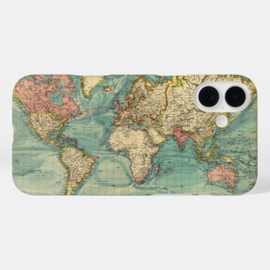  Wereldkaart Case-Mate iPhone Case (Achterkant (horizontaal))