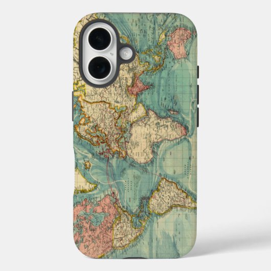  Wereldkaart Case-Mate iPhone Case (Achterkant)