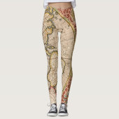 Wereldkaart Chic Leggings (Voorkant)