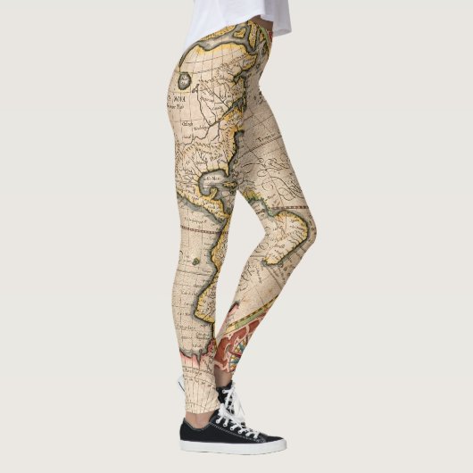  Wereldkaart Chic Leggings (Rechts)