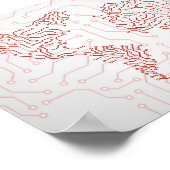 Wereldkaart circuit board poster (Hoek)