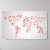Wereldkaart circuit board poster (Voorkant)