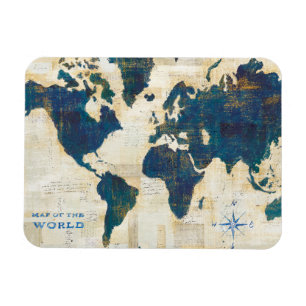 wereldkaart collage magneet