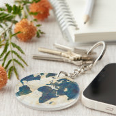 wereldkaart collage sleutelhanger (Voorkant Rechts)