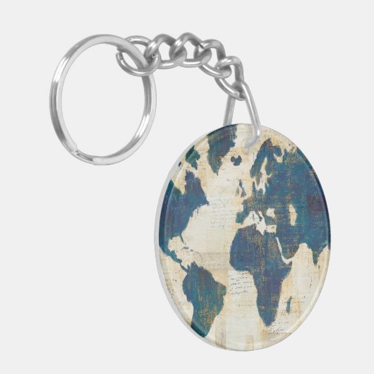 wereldkaart collage sleutelhanger (Voorkant Links)