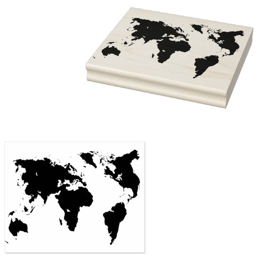 Wereldkaart Continent Design Stamp Rubberstempel (Gestempeld)