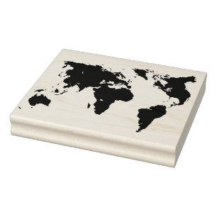Wereldkaart Continent Ontwerp Stempel