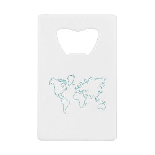 Wereldkaart Creditkaart Flessenopener