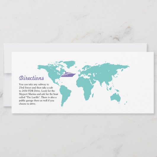 Wereldkaart Cruise Verjaardag Boarding Pass Ticket Kaart (Achterkant)