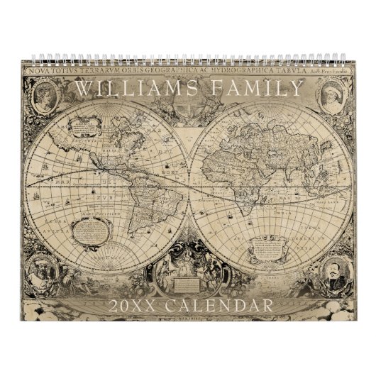  Wereldkaart Custom 2024 Familie Foto Kalender (Hoes)