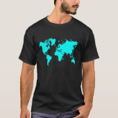 wereldkaart - Cyaan T-shirt (Voorkant)