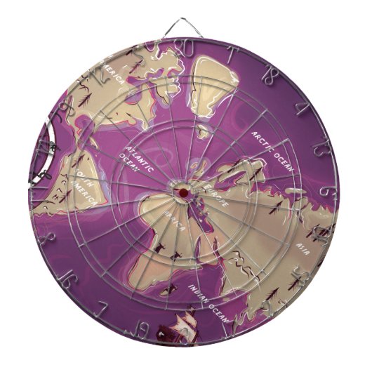 Wereldkaart Dartbord (Voorkant)