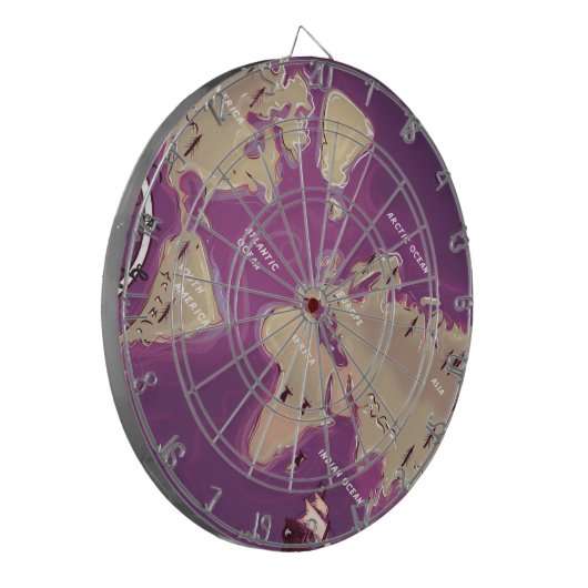 Wereldkaart Dartbord (Voorkant Links)