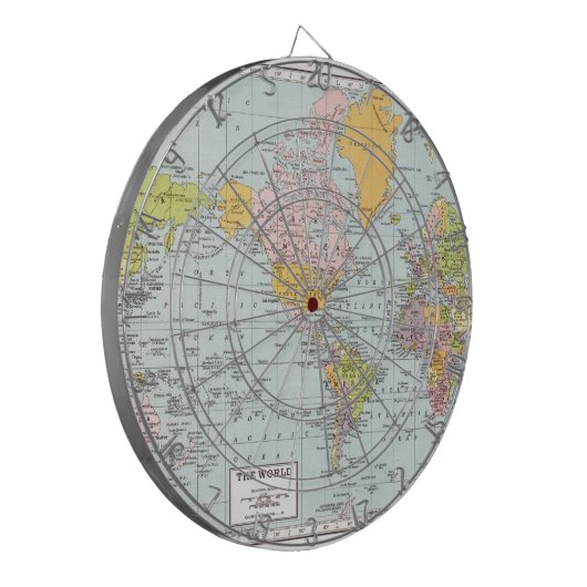 Wereldkaart Dartbord (Voorkant Links)