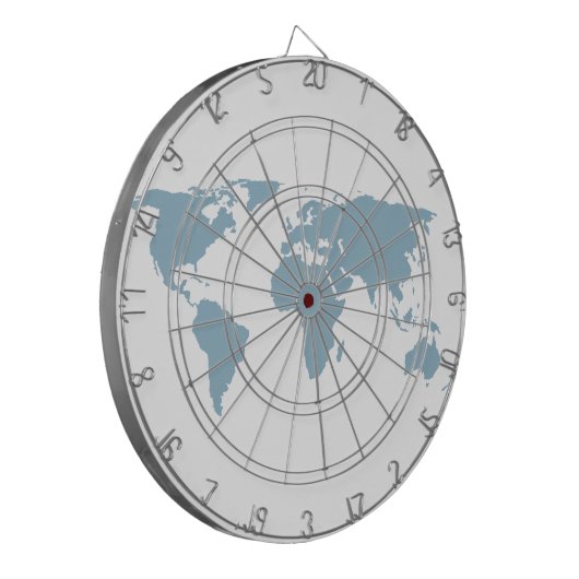 Wereldkaart Dartbord (Voorkant Links)