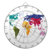 Wereldkaart darts board dartbord (Voorkant)