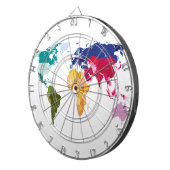 Wereldkaart darts board dartbord (Voorkant Rechts)