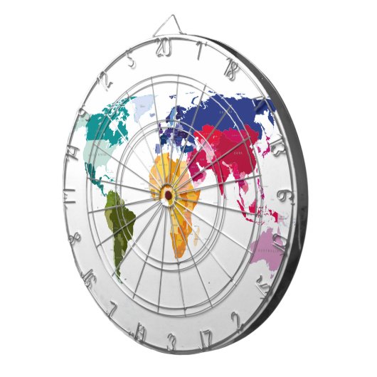 Wereldkaart darts board dartbord (Voorkant Rechts)
