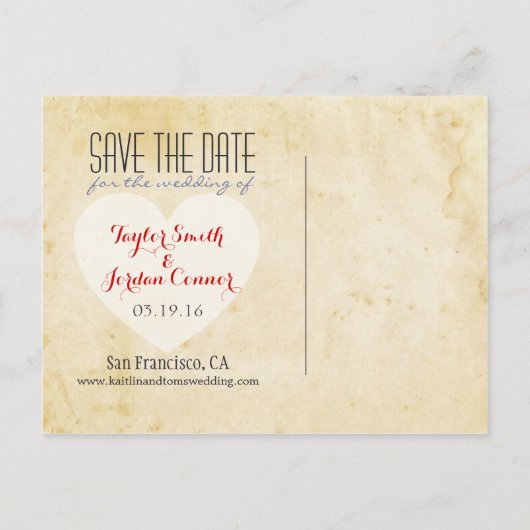 Wereldkaart De datum opslaan Aankondigingskaart (Achterkant)