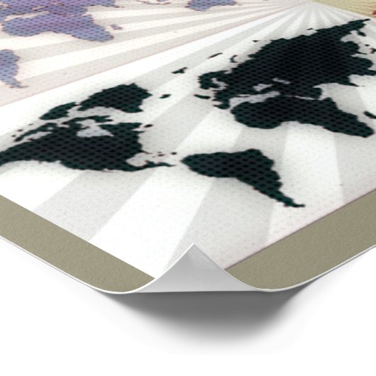 wereldkaart decor poster (Hoek)