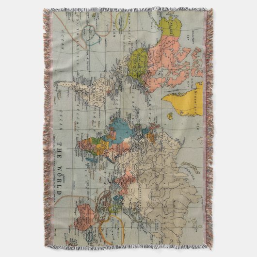 wereldkaart deken (Voorkant Verticaal)