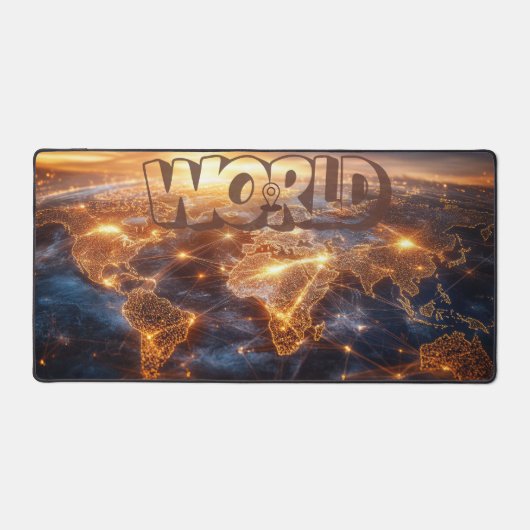 Wereldkaart Desk Mat Travel-Inspired Desk Pad (Voorkant)