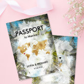 Wereldkaart "Destination Wedding Palm Beach Gold"