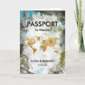 Wereldkaart "Destination Wedding Palm Beach Gold" (Voorkant)