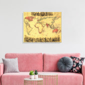 Wereldkaart die de Britse EmpirePanoramic Map toon Canvas Afdruk (Insitu (Woonkamer))