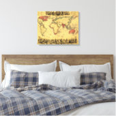 Wereldkaart die de Britse EmpirePanoramic Map toon Canvas Afdruk (Insitu (Slaapkamer))