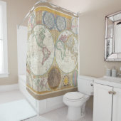  Wereldkaart Douchegordijn (In situ)