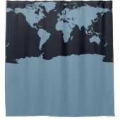 Wereldkaart Douchegordijn (Voorkant)