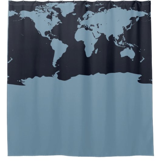 Wereldkaart Douchegordijn (Voorkant)
