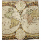  Wereldkaart-douchergordijn Douchegordijn (Voorkant)